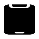 Schlichte, schwarze Skizze eines LG-Smartphones auf weißem Hintergrund, symbolisiert Datenrettung für Smartphones.