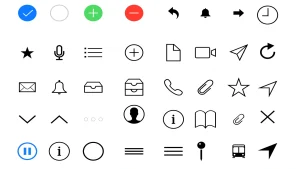 viele icons die das Apple Betriebssystem iOS darstellen.